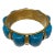 1970s Vintage Turquoise and Brass Chunky Bangle For Sale