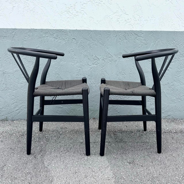 Vintage Weave Wishbone Dining Chairs - Set of 6 For Sale - Image 4 of 11