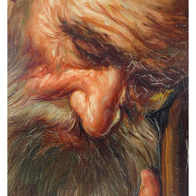 Alfonso Grassi, An Old Man on a Stick, 1960s, Oil Painting on Canvas For Sale - Image 4 of 14