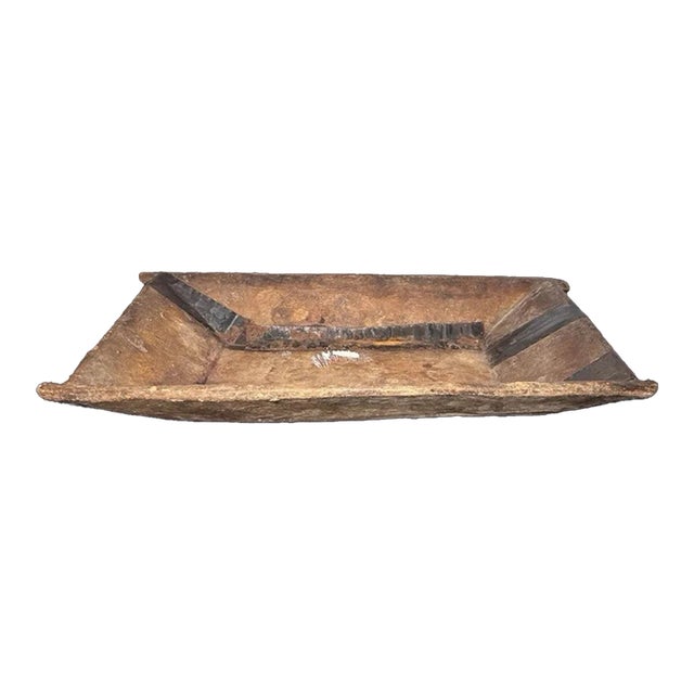 Circa 1870 American Primitive Wooden Dough Bowl For Sale