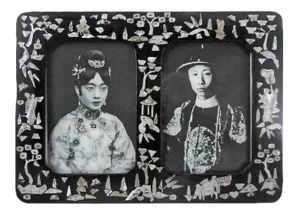 Early 20th Century Papier Mache Double Picture Frame