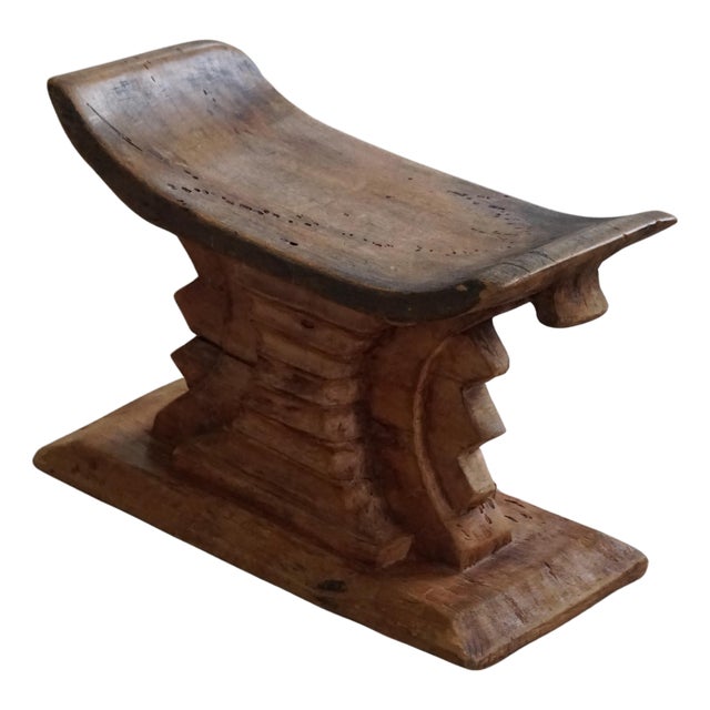 West African Hand Carved Hardwood Ashanti Stool, 1960s For Sale