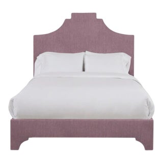 Nadine Twin Bedframe, Plum Linen For Sale
