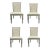 Transitional French Style Linen Dining Chairs Set of 4 For Sale