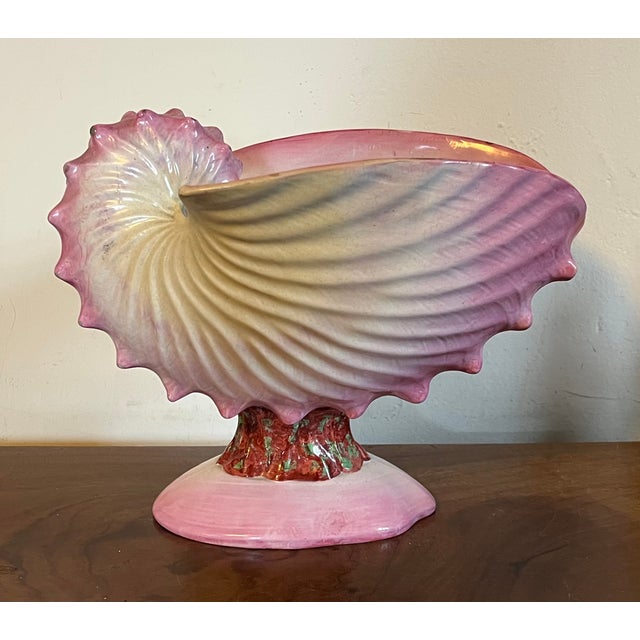 Antique 19th Century Wedgwood Pearlware Centerpiece - Pink Nautilus Sea Shell Compote Tureen For Sale - Image 12 of 16