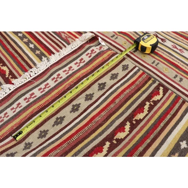 Late 20th Century Vintage Turkish Striped Kilim Rug, 04'07 X 06'05 For Sale - Image 5 of 9