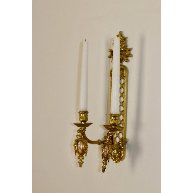Vintage French Brass Sconces, Set of 2 For Sale - Image 6 of 9