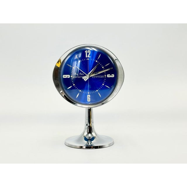 Blue Space Age Tulip Clock, 1960s For Sale - Image 8 of 8