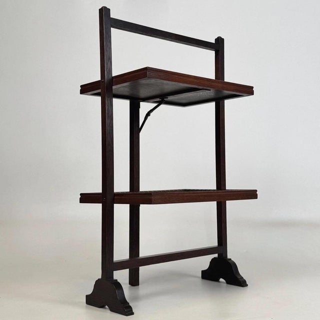 Antique Edwardian Oak Folding Tray Stand, 1910 For Sale - Image 12 of 16