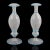 White Antique Murano White Zanfirico Ribbons Sky Blue Detals Italian Art Glass Footed Flower Vase For Sale - Image 8 of 9