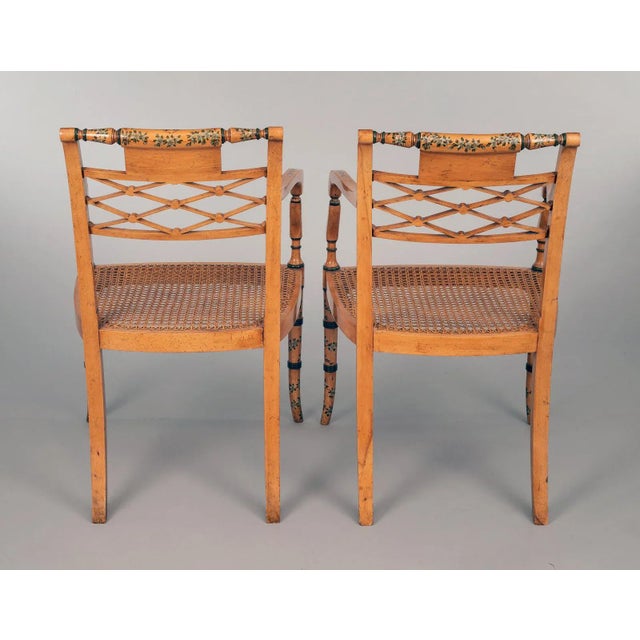 Edwardian Satinwood Armchairs - a Pair For Sale - Image 9 of 11