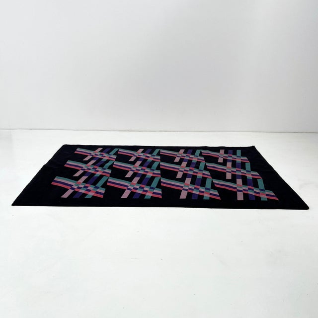 Postmodern Large Geometric Wool Rug from Missoni, 1980s For Sale - Image 3 of 9