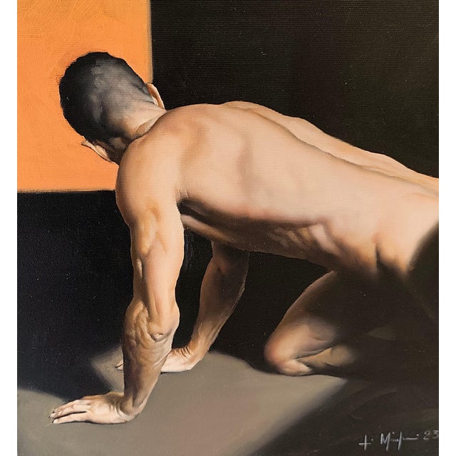 Filippo Manfroni, A Man 1 , Oil on Canvas For Sale - Image 4 of 5