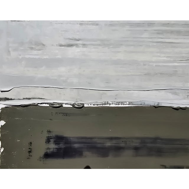 Dark Green Framed Contemporary Natural Color Palette Abstract Landscape Painting / Color Field / Earth Tones For Sale - Image 8 of 9
