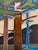 Motawi Tileworks Tile Triptych "Pine Landscape" in Dard Hunter Oak Frame For Sale - Image 9 of 13