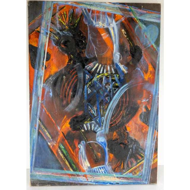 1960's Mid-Century Modern American Abstract Oil Painting, Signed For Sale - Image 12 of 12