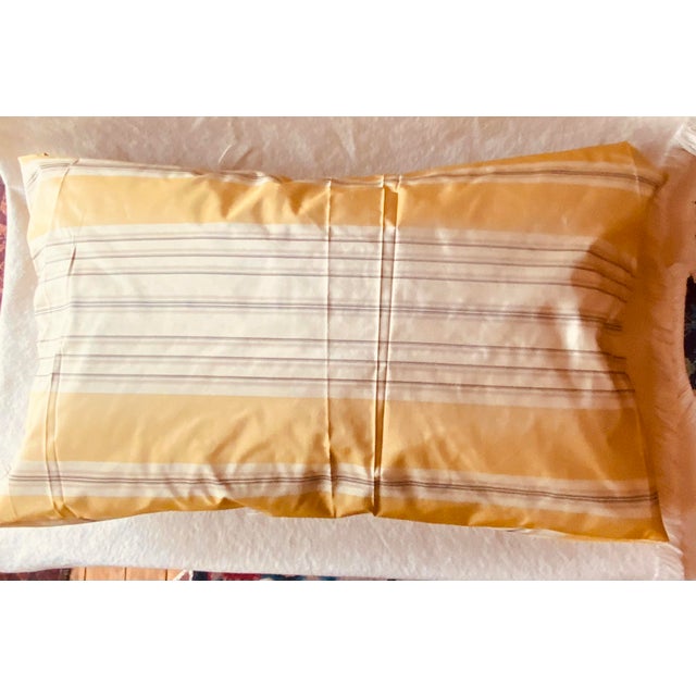 Scalamandré Silk Stripe | Café Au Lait, Warm Cream & Lemon Pinstripe | 72"w × 54"l For Sale - Image 17 of 17