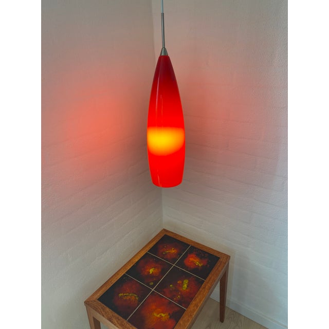 Glass Red Pendant Lamp, 1960s For Sale - Image 7 of 10