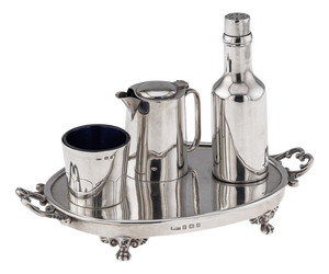 20th Century English Silver Novelty Condiment Set from W.H Haseler, 1929, Set of 4