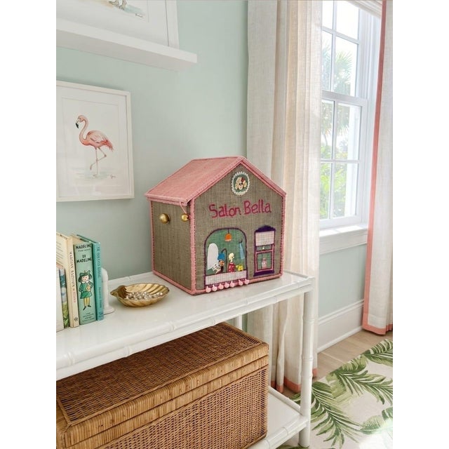Vintage "Salon Bella" House-Shaped Toy Storage Box For Sale - Image 11 of 12