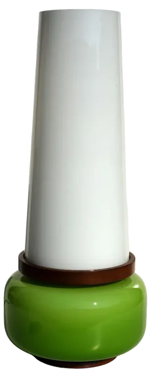 Large Italian Glass Green Wood Table Lamp from Stilnovo, 1950s