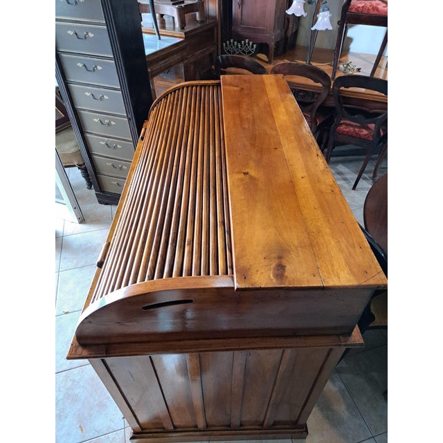 Italian Roller Desk in Walnut For Sale - Image 9 of 10