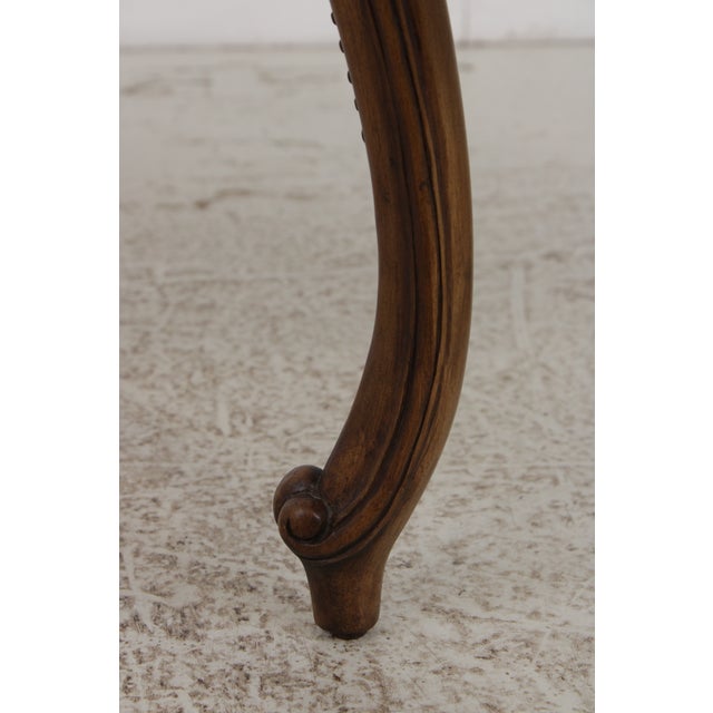 Maitland Smith Leather Top Carved French Lamp Table For Sale - Image 13 of 14