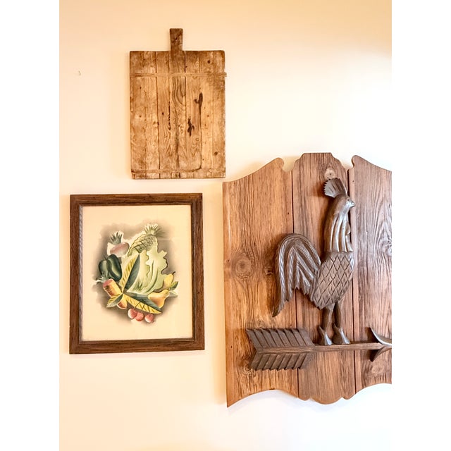 1950s Mid Century Fruit and Veg Water Color Still Life Painting in Wooden Frame For Sale - Image 6 of 6