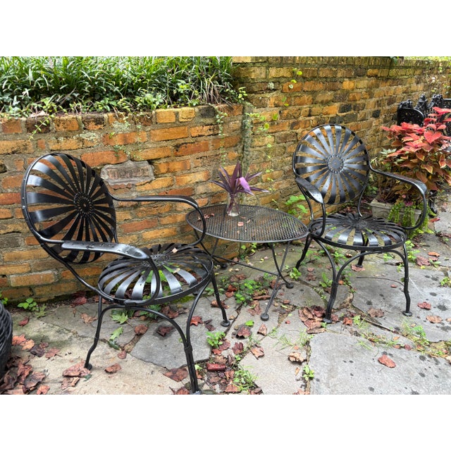 Paint Mid 20th Century Francois Carre Garden Dining Chairs - A Pair For Sale - Image 7 of 12