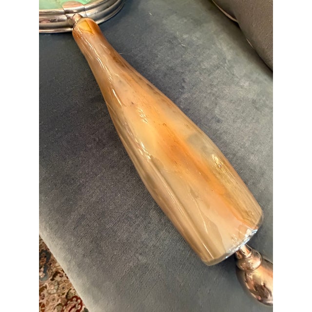 Rustic European Large Horn Handle Magnifying Glass With Brassed Accents For Sale - Image 3 of 8
