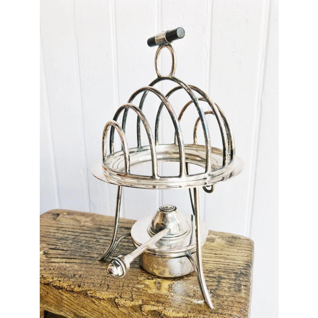 Antique Asprey Silver Plated Toast Rack With Oil Burner For Sale - Image 10 of 10