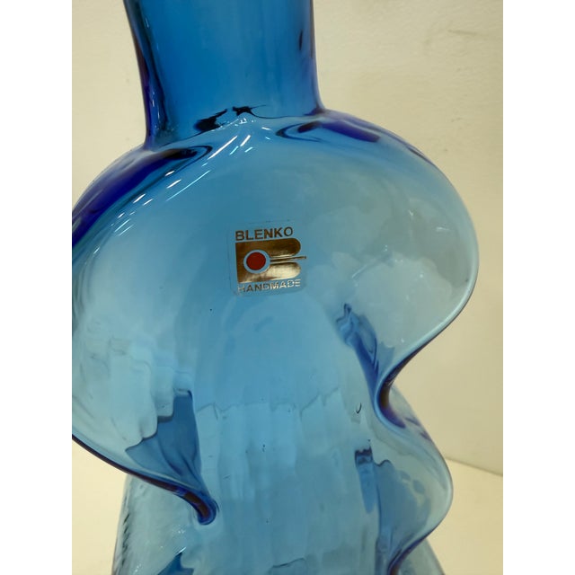 Blenko Vintage Blenko Glass Puzzle Wiggle Vase For Sale - Image 4 of 10