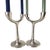 Late 20th Century Crate & Barrel Danish Modern Candelabras in Silver Minimalist, Brutalist 9.5" For Sale - Image 5 of 11