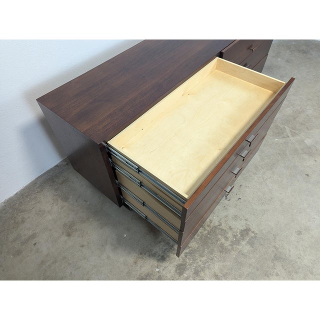 Mid Century Style Lowboy Dresser With Chrome Legs For Sale - Image 11 of 12