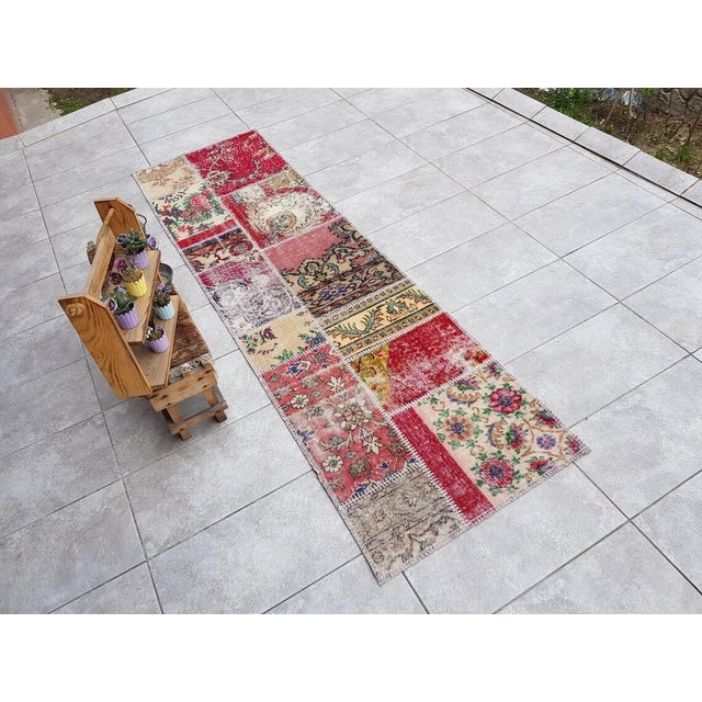 Mid 20th Century Bohemian Handknotted Wool Runner For Sale - Image 10 of 10