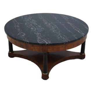 Baker Round French Empire Style Coffee Cocktail Table For Sale