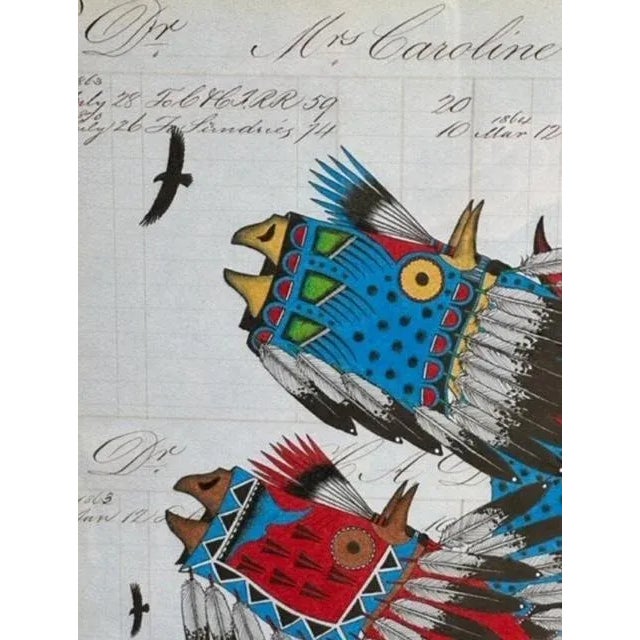 Return of the Thunder Beings Ledger Drawing For Sale - Image 4 of 6