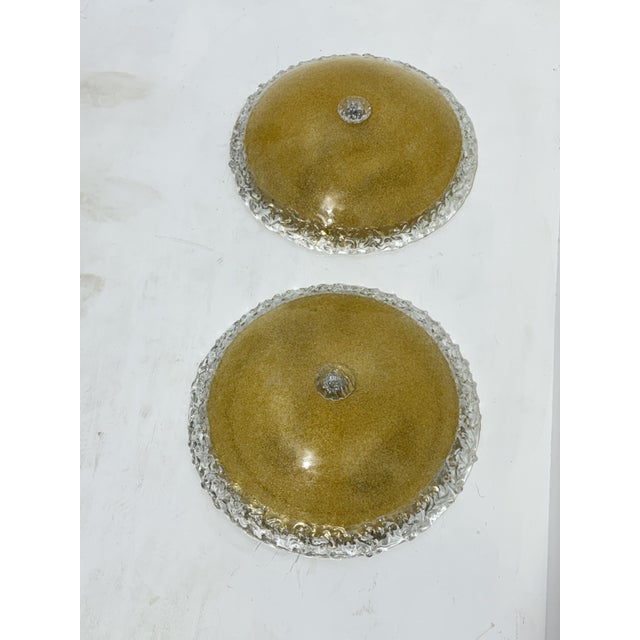 Large Gold Murano Glass Ceiling Lights, 1980s., Set of 2 For Sale - Image 3 of 11