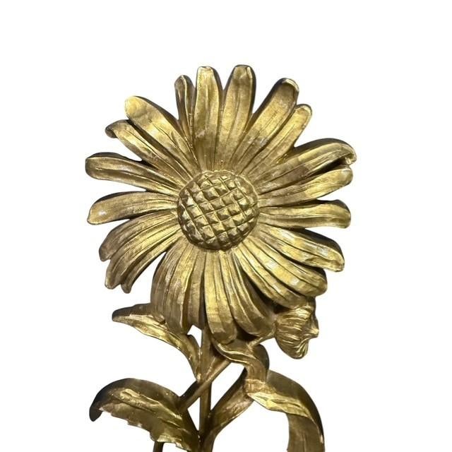 Gold Vintage Syroco Hollywood Regency Gold Floral Wall Hangings – Pair For Sale - Image 8 of 10