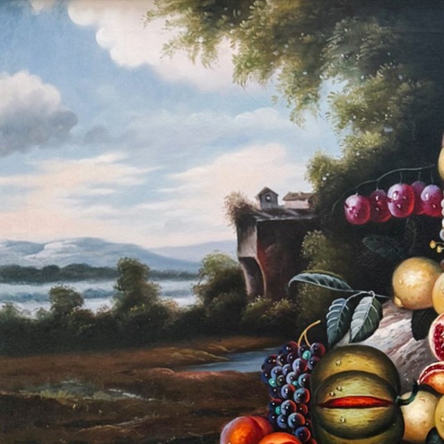 Baroque Large Scale Mid-Century Italian Neoclassical Still Life Oil Painting For Sale - Image 3 of 10