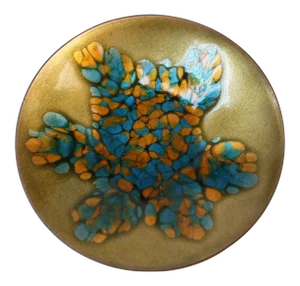 Mid Century Enamel on Copper Decorative Dish by Kareka