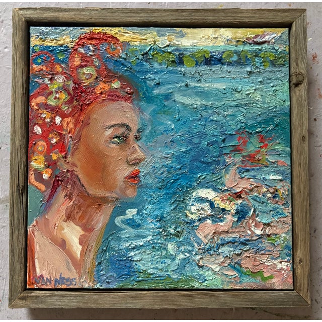 Portrait of a Woman, Original Oil Painting, by Van Ness For Sale - Image 9 of 9