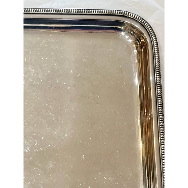 Antique French Art Deco Heavy Silver Plate Tray in the Style of Christofle For Sale - Image 12 of 13