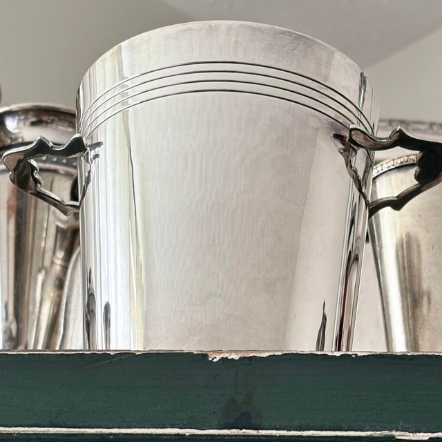 Vintage 1940s English Silver Plate Tabletop Individual Wine Chiller For Sale - Image 4 of 11