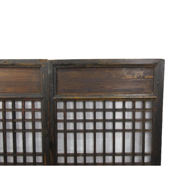 Pair of Vintage Chinese Latticed Screen Panel 1 For Sale - Image 4 of 8
