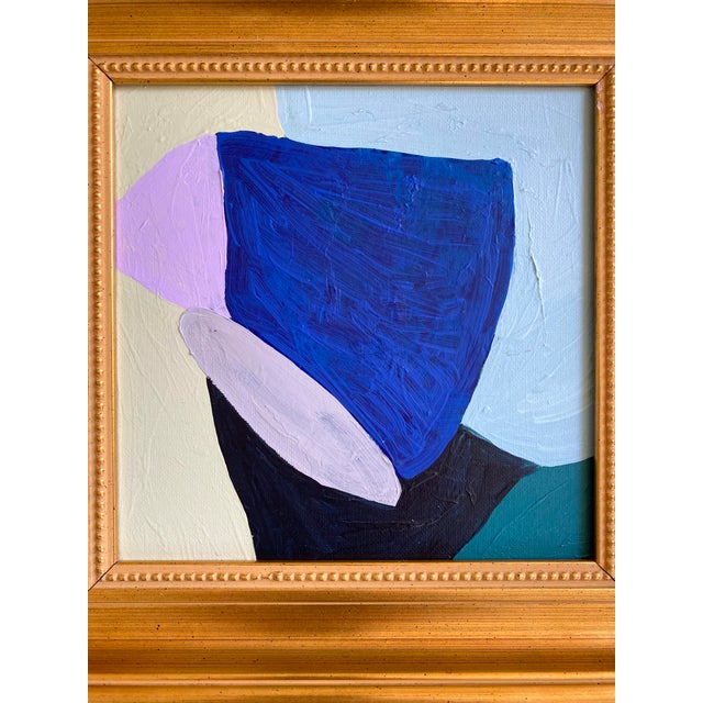 Abstract "Stacking Rocks #3" 2026 Framed Painting With Vintage Frame For Sale - Image 3 of 4