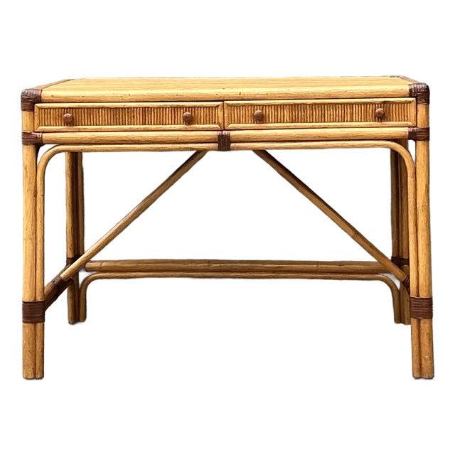 Vintage Pencil Reed Writing Desk For Sale