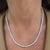 Silver 14k White Gold 14.44ct Round Diamond 4 Prongs Matinee Chain Tennis Necklace For Sale - Image 8 of 8