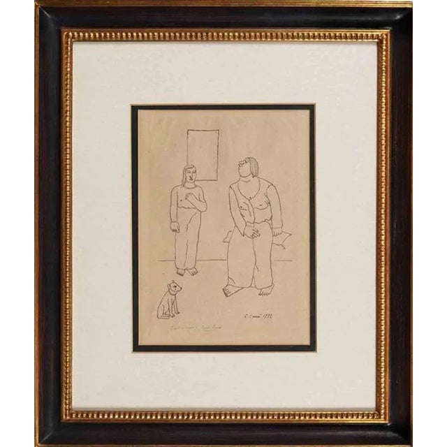 1920s Carlo Carrà, The Acrobats, Lithograph, 1922, Framed For Sale - Image 5 of 5
