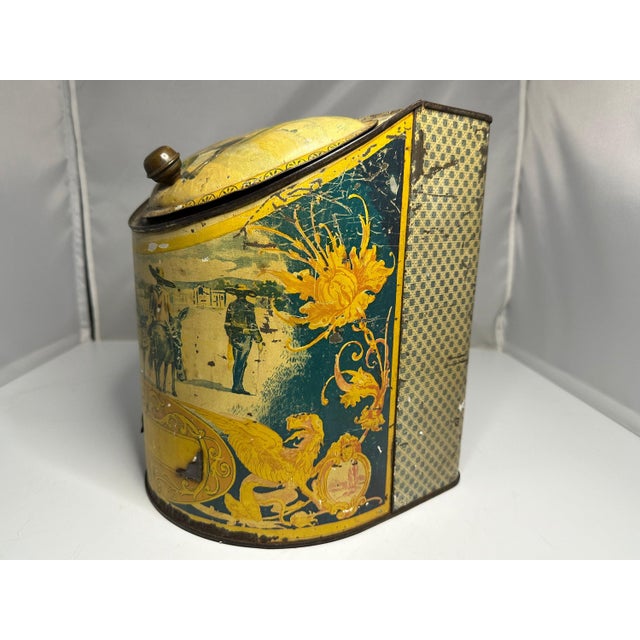 Antique Tin Litho General Store Canister: Spanish Mexico Theme For Sale - Image 4 of 10